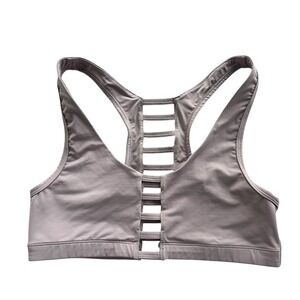 PINK Victoria's Secret Lg Brown Taupe Ultimate Unlined Ladder Cut-Out Sports Bra